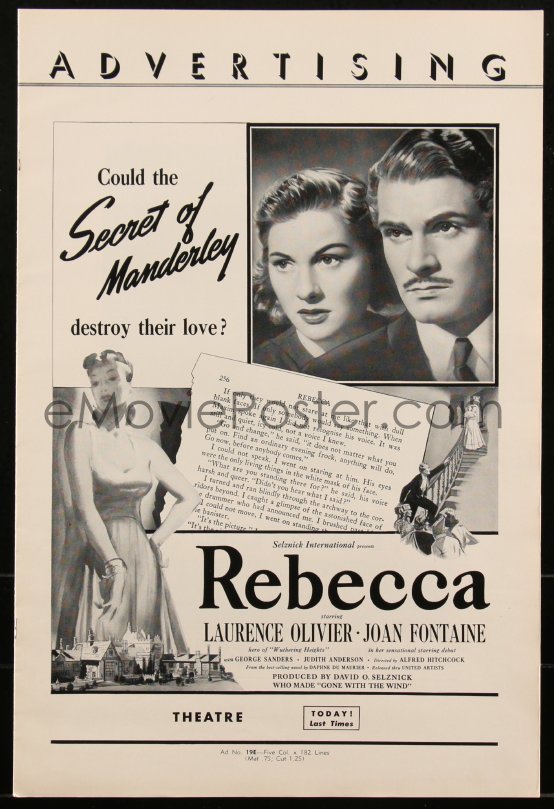 eMoviePoster.com: 1j1695 REBECCA pressbook 1940 Alfred Hitchcock ...