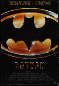 1k1091 BATMAN 1sh 1989 directed by Tim Burton, cool image of Bat logo, new credit design!