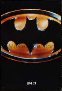 1k1092 BATMAN teaser 1sh 1989 directed by Tim Burton, cool image of Bat logo, matte finish!