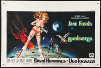 1k0322 BARBARELLA Belgian 1968 sci-fi art of sexiest Jane Fonda, John Philip Law, Roger Vadim!