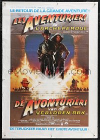 1k0332 RAIDERS OF THE LOST ARK Belgian R1982 art of adventurer Harrison Ford by Struzan!