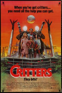 1k1132 CRITTERS 1sh 1986 great completely different art of cast & monsters by Ken Barr!