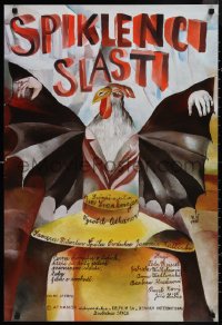 1k0334 CONSPIRATORS OF PLEASURE Czech 23x34 1996 art of chicken with bat wings by Svankmajerova!