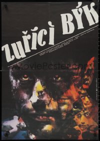 1k0338 RAGING BULL Czech 23x33 1987 different art of Robert De Niro by Ziegler based on Hagio's art!