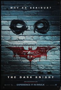 1k1139 DARK KNIGHT teaser 1sh 2008 why so serious? graffiti image of the Joker's face, IMAX version!