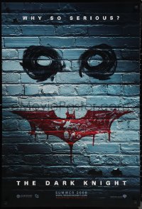 1k1140 DARK KNIGHT teaser 1sh 2008 why so serious? cool graffiti image of the Joker's face!