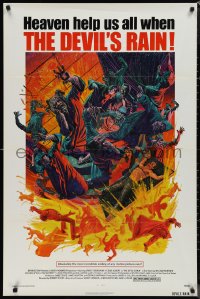 1k1148 DEVIL'S RAIN 1sh 1975 Ernest Borgnine, William Shatner, Anton Lavey, Mort Kunstler art!