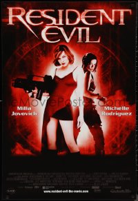 1k0430 RESIDENT EVIL English 1sh 2002 Paul W.S. Anderson, Milla Jovovich, Rodriguez, zombies!