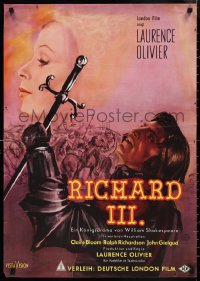 1k0387 RICHARD III German 1956 completely different art of Laurence Olivier by Engel, ultra rare!