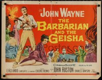 1k0881 BARBARIAN & THE GEISHA 1/2sh 1958 John Huston, art of John Wayne with torch & Eiko Ando!