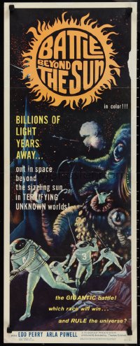 1k0961 BATTLE BEYOND THE SUN insert 1962 Nebo Zovyot, Russian sci-fi, terrifying unknown worlds!