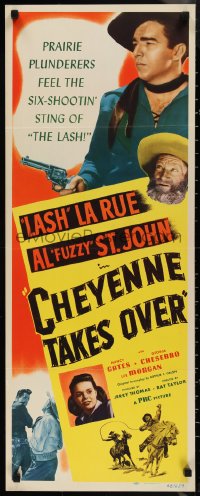 1k0974 CHEYENNE TAKES OVER insert 1947 Lash La Rue, Al Fuzzy St. John, western mystery!