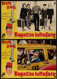 1k0744 BELLBOY set of 9 Italian 19x27 pbustas 1961 wacky border art of hotel attendant Jerry Lewis!