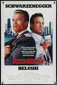 1k1378 RED HEAT 1sh 1988 great image of cops Arnold Schwarzenegger & James Belushi!