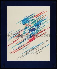 1k0162 ASPEN WINTERNATIONAL 23x28 special poster 1981 Terry Rose artwork of a skier!