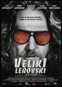 1k0532 BIG LEBOWSKI Yugoslavian 19x27 1998 Coen Bros, Bridges in psychedelic shades, white title!