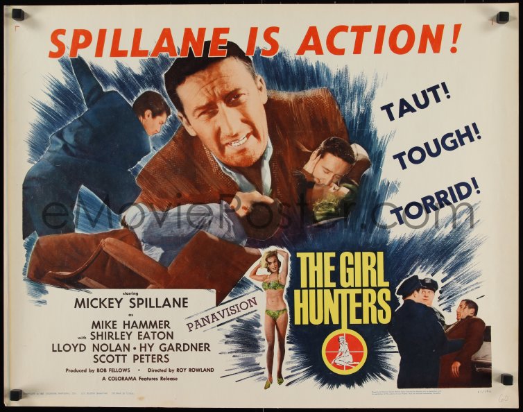 1k0901 Girl Hunters 1 2sh 1963 Mickey Spillane Pulp