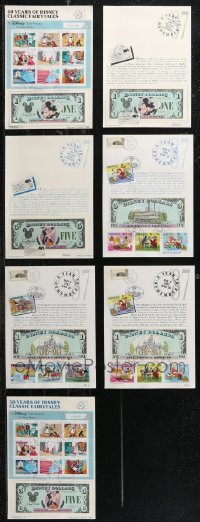 1m0654 LOT OF 7 WALT DISNEY NON-US STAMP SHEETS 1987 fifty years of fairytales, limited edition!