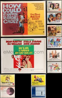 1m0849 LOT OF 16 MOSTLY UNFOLDED MOSTLY 1960S & 1970S HALF-SHEETS 1960s-1970s cool movie images!