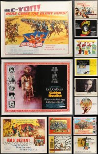 1m0852 LOT OF 15 MOSTLY UNFOLDED MOSTLY 1960S & 1970S HALF-SHEETS 1960s-1970s cool movie images!