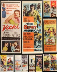 1m0787 LOT OF 15 MOSTLY FORMERLY FOLDED MOSTLY 1950S INSERTS 1950s a variety of movie images!