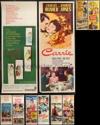 1m0795 LOT OF 10 FORMERLY FOLDED MOSTLY 1950S INSERTS 1950s a variety of movie images!