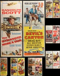 1m0789 LOT OF 15 FORMERLY FOLDED COWBOY WESTERN INSERTS 1950s a variety of movie images!