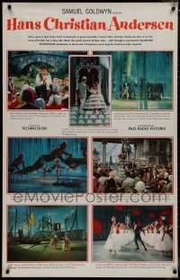 1m0730 LOT OF 14 UNFOLDED HANS CHRISTIAN ANDERSEN 28x44 SPECIAL POSTERS 1953 starring Danny Kaye!