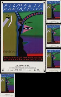 1m0912 LOT OF 6 UNFOLDED THIRD ANNUAL FILM FEST KANSAS CITY FILM FESTIVAL POSTERS 1996 Hicks art!