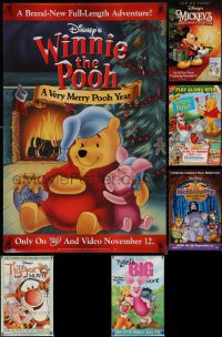 1m0871 LOT OF 7 UNFOLDED 26x40 WINNIE THE POOH VIDEO POSTERS 1990s-2000s great cartoon images!