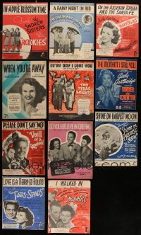 1m0458 LOT OF 11 ENGLISH SHEET MUSIC 1940s-1950s a variety of different songs, all from movies!