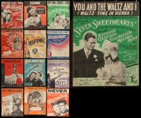 1m0459 LOT OF 13 ENGLISH SHEET MUSIC 1940s-1950s a variety of different songs, all from movies!