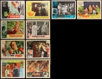 1m0298 LOT OF 10 1954-66 HORROR/SCI-FI PORTRAIT & SCENE LOBBY CARDS 1954-1966 cool scenes!