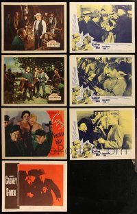 1m0308 LOT OF 7 JAMES CAGNEY LOBBY CARDS 1940s-1950s Frisco Kid, G-Men, Each Dawn I Die & more!