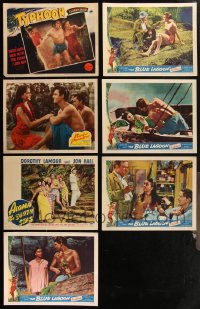 1m0306 LOT OF 7 SOUTH SEAS LOBBY CARDS 1940s-1950s great scenes from tropical island movies!