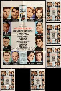 1m0190 LOT OF 7 FOLDED AIRPORT ONE-SHEETS 1970 Burt Lancaster, Dean Martin, Seberg, Bisset & more!