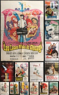 1m0357 LOT OF 17 FOLDED SPANISH POSTERS 1960s-1970s great images from a variety of movies!