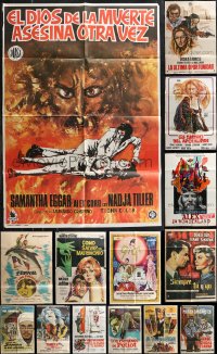 1m0358 LOT OF 16 FOLDED SPANISH POSTERS 1960s-1980s great images from a variety of movies!