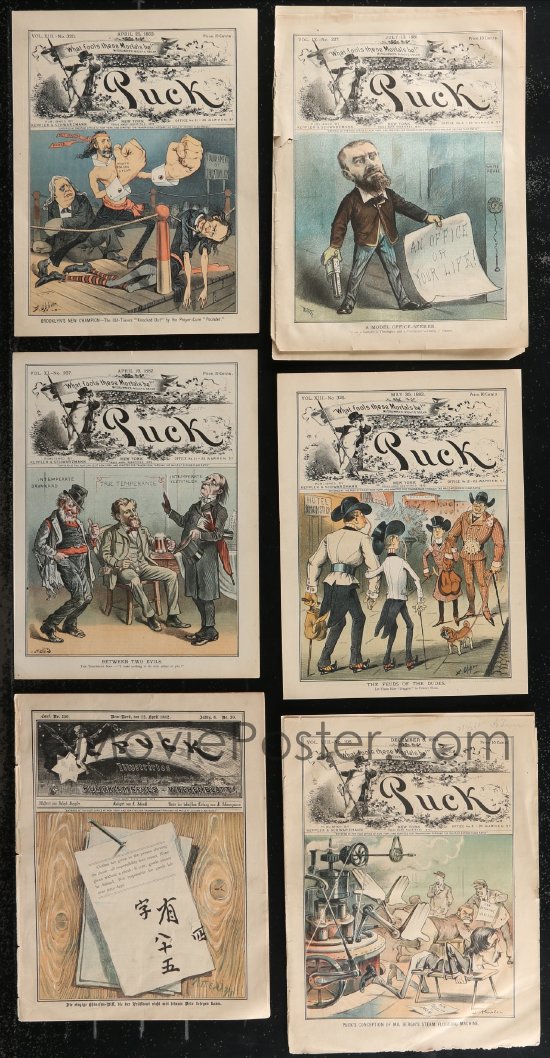 eMoviePoster.com: 1m0468 LOT OF 6 1800S PUCK MAGAZINE COVERS 1880s ...