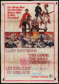 1p0865 GOOD, THE BAD & THE UGLY 30x40 1968 Clint Eastwood, Van Cleef, Wallach, Leone, ultra rare!