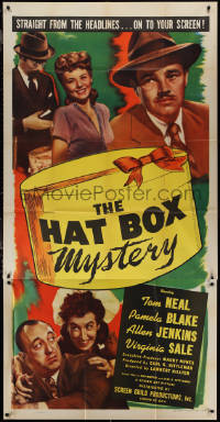 1p0793 HAT BOX MYSTERY 3sh 1946 Tom Neal & Pamela Blake, headlines of murder, ultra rare!