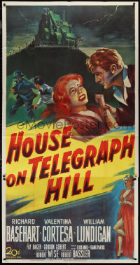 1p0797 HOUSE ON TELEGRAPH HILL 3sh 1951 Basehart, Cortesa, Robert Wise film noir, cool artwork!