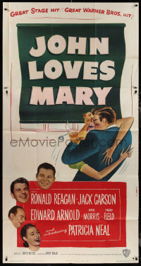 1p0803 JOHN LOVES MARY 3sh 1949 Ronald Reagan, Jack Carson, Arnold, introducing Patricia Neal!