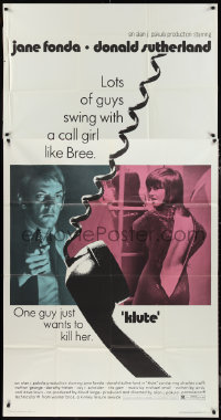 1p0805 KLUTE 3sh 1971 Donald Sutherland helps intended murder victim & call girl Jane Fonda!