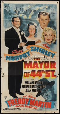 1p0813 MAYOR OF 44TH STREET 3sh 1942 George Murphy, Anne Shirley + Freddy Martin & Orchestra, rare!