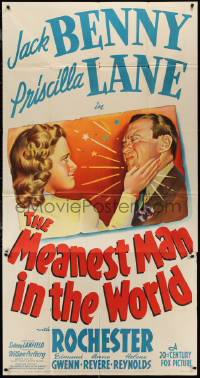 1p0814 MEANEST MAN IN THE WORLD 3sh 1943 art of Jack Benny & Priscilla Lane, George M. Cohan, rare!