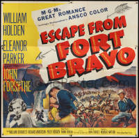 1p0671 ESCAPE FROM FORT BRAVO 6sh 1953 William Holden, Eleanor Parker, John Sturges directed, rare!