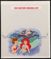 1p0204 LITTLE MERMAID animation cel 1989 art of Ariel with her sister over painted background!