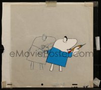 1p0900 PINK PANTHER animation cel + pencil drawing 1970s great cartoon art of Inspector Clouseau!