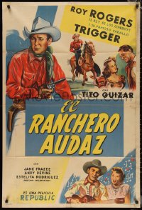 1p0703 GAY RANCHERO Argentinean 1948 Roy Rogers c/u & on Trigger, Guizar, Frazee, Devine, rare!